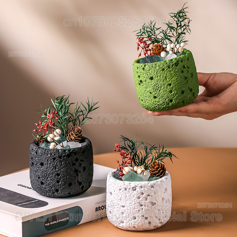 Home Fragrance Jar - Diffusor-Stein-Ornament, Zement-Diffusor-Steinbehälter, Heimdekoration, Schlafzimmer-Duftgerät, Geschenk, Wohnaccessoire,