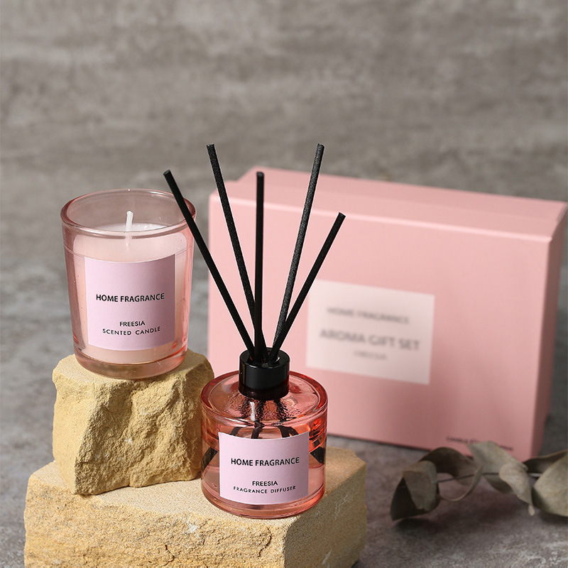 Home Fragrance Scented Candle - Premium Reed Diffuser und Kerzen-Geschenkset Langanhaltender