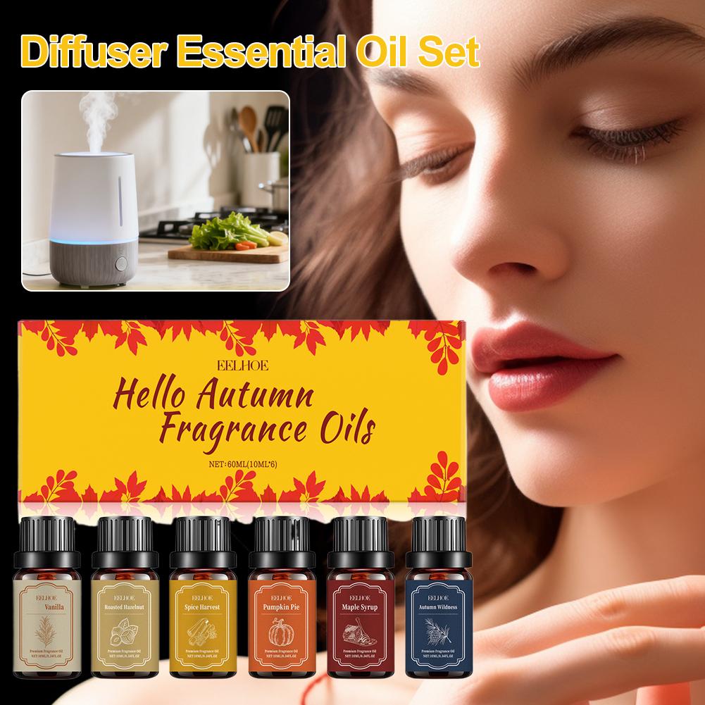 Home Fragrance Vanilla Scented Candle - 6 x 10 ml Herbstdiffusor-Duftöle, ätherische