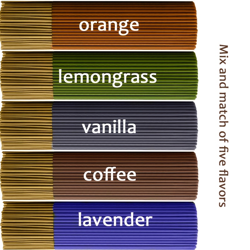 Home Fragrance Vanilla Scented Candle - 100/250 hochwertige Räucherstäbchen, 5 Sets –